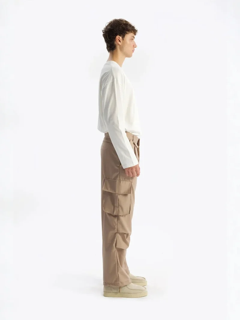 Giesto Tan Natural GIESTO Woven Cargo Pants for Men | Best Price UAE